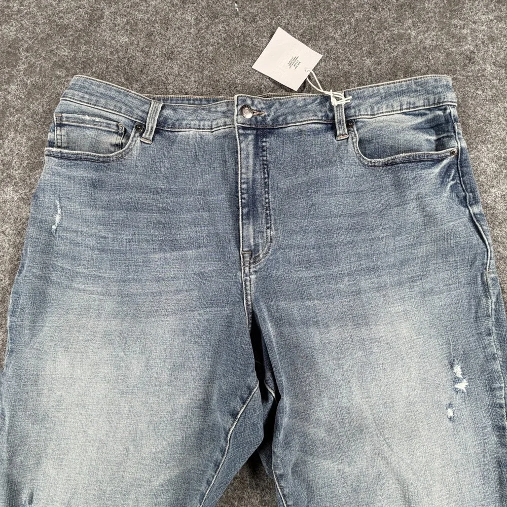 Pistola Jeans Women 22W Blue Denim Cotton High Rise Light Wash Distressed Skinny